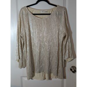 Cato Metallic Gold Blouse 18/20W